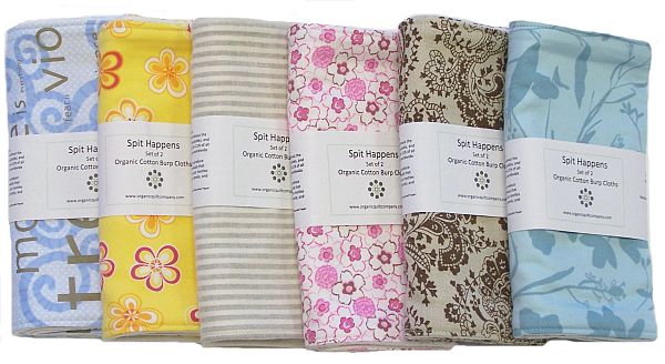 Summer Clearance! Spit Happens Organic Burp Cloths-