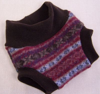 Chocolate/Cherry Fair Isle Hybrid Soaker, sz S-