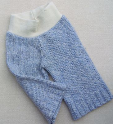 Woollybottoms Blue/White Longies, sz S Woollybottoms Blue/White Longies, sz S