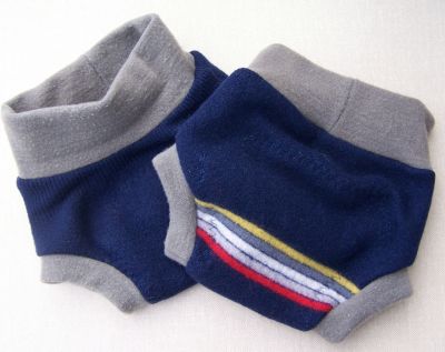 Navy Stripe Wool Soaker, sz M Navy Stripe Wool Soaker, sz M
