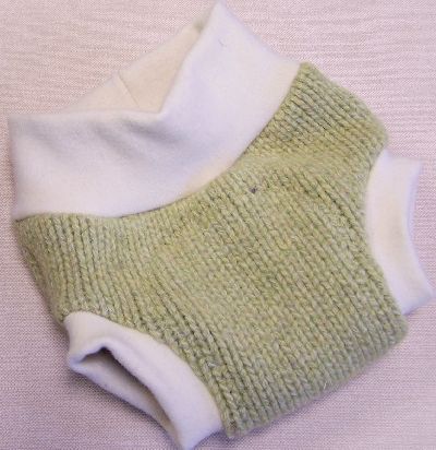 Celery/Natural Chunky Knit Hybrid Soaker, sz M-