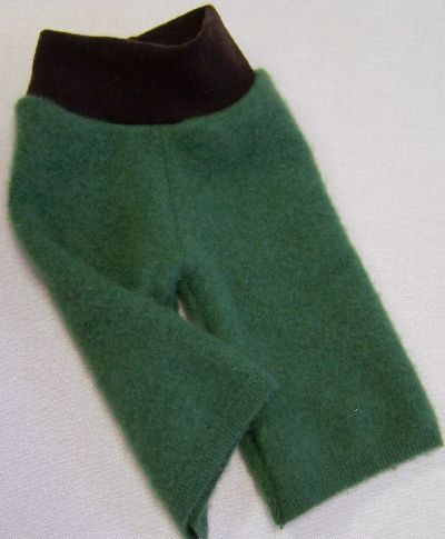 Kelly Green/Chocolate Cashmere Longies, sz S-