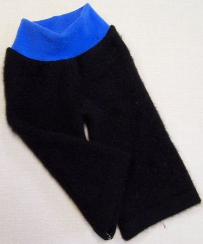 Black/Brilliant Blue Cashmere Longies, sz S/M-