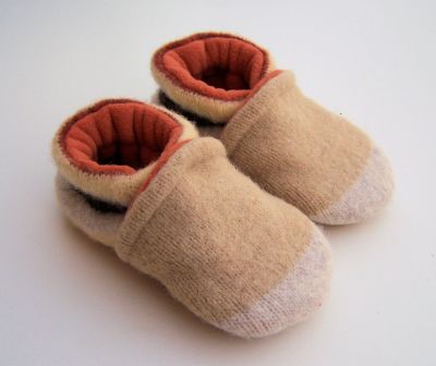Beach Sand  Recycled Wool Slippers, sz 12-18m-