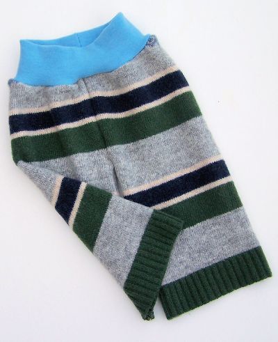 Gray, Navy, Green Stripe Hybrid Longies, sz M-