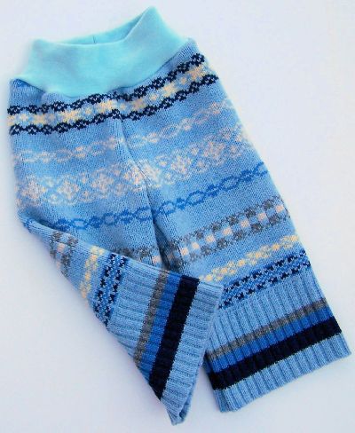 Blue Patterns Hybrid Longies, sz M/L-