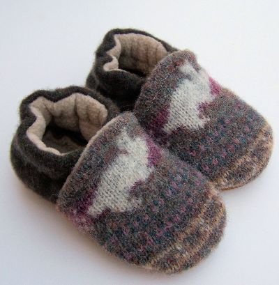Hippity Hop 2 (White)  Recycled Wool Slippers, sz 6-12m-