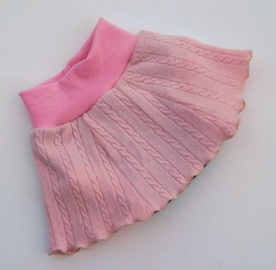 Woollybottoms Twirly Skirty, Pink Cables sz L-