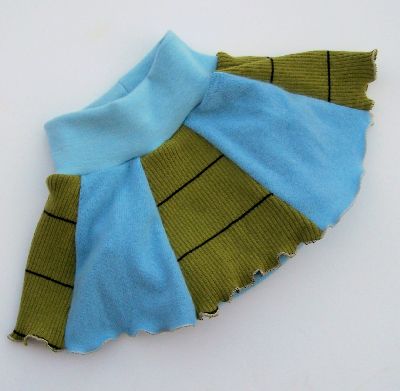 Woollybottoms Twirly Skirty, Blue & Lime Stripes, sz L-