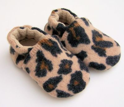 Recyled Leopard Spots Slippers, sz 12-18m-