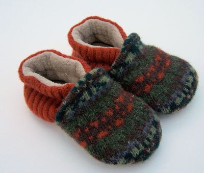 Pumpkin Spice Recycled Slippers, sz 12-18m-