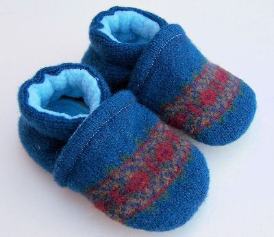 Royal Blue/Red Stripe Recycled Slippers, sz 12-18m-