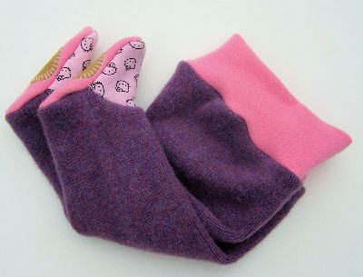 Recycled Pink Kitty Footies, sz S-
