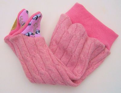 Recycled Patsy Panda Footies, sz M-