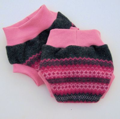 Charcoal/Rose Pattern Hybrid Soaker, sz M-