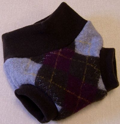 Chcolate/Plum Argyle Hybrid Soaker, sz S-
