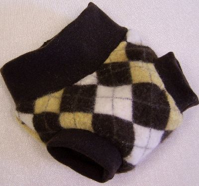 Chocolate/Mustard Argyle Hybrid Soaker, sz S-